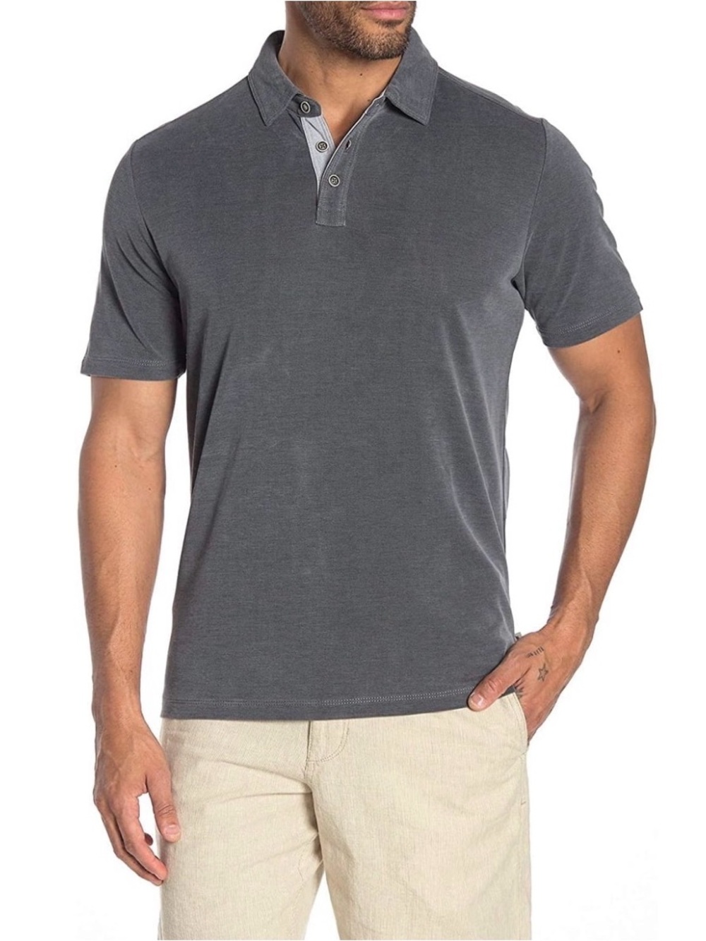 NWT Tommy Bahama Tencell Polo Golf Casual Travel Preppy Charcoal Gray